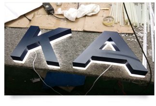 Metal letters with illumination
