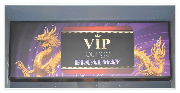 Vip lounge single sided lightbox sign